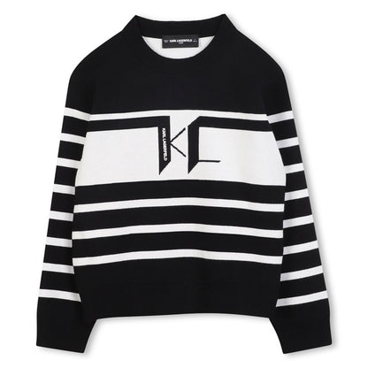 KARL LAGERFELD STRIPED KNITTED SWEATSHIRT