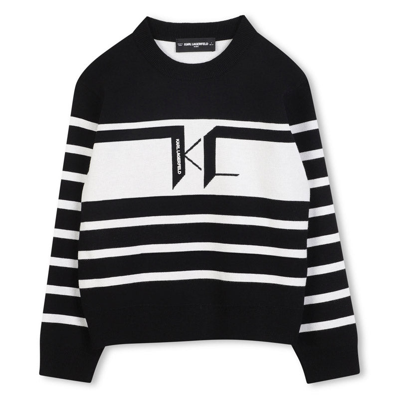 KARL LAGERFELD STRIPED KNITTED SWEATSHIRT