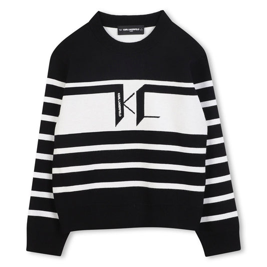 KARL LAGERFELD STRIPED KNITTED SWEATSHIRT