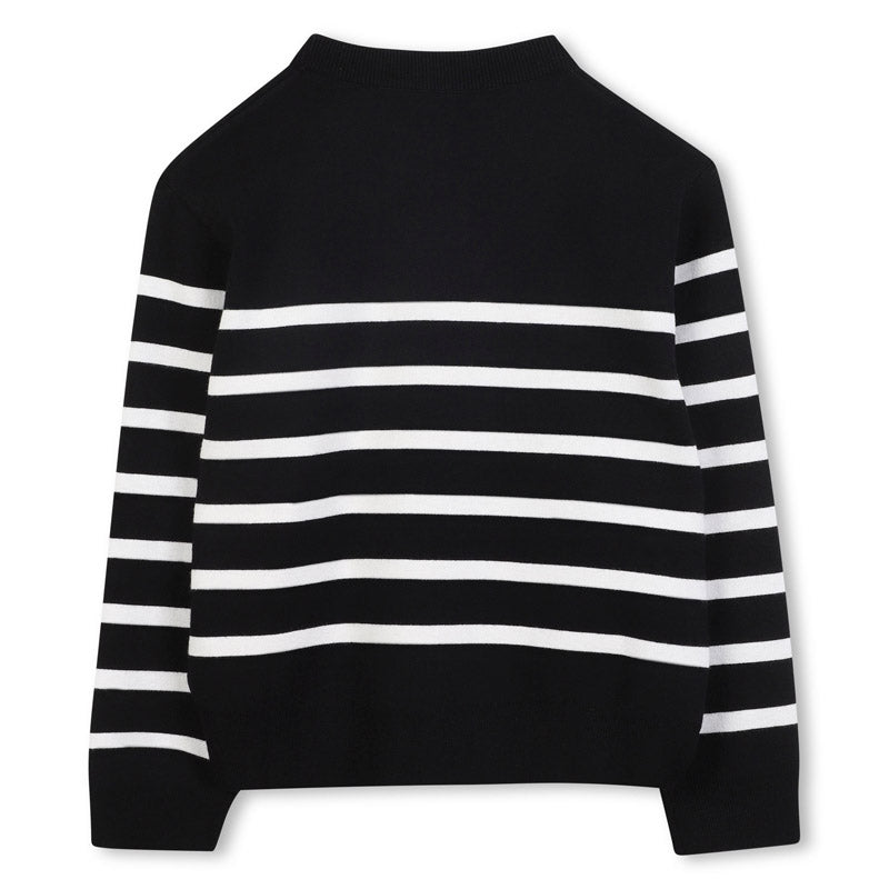 KARL LAGERFELD STRIPED KNITTED SWEATSHIRT
