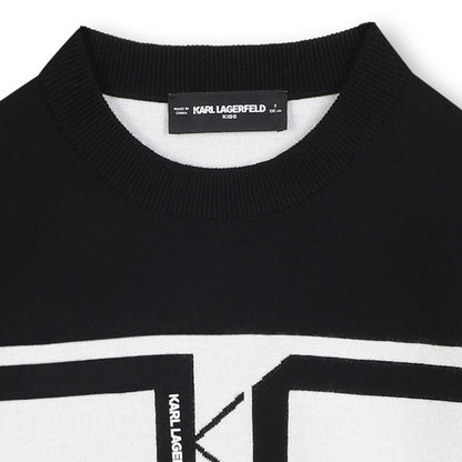 KARL LAGERFELD STRIPED KNITTED SWEATSHIRT