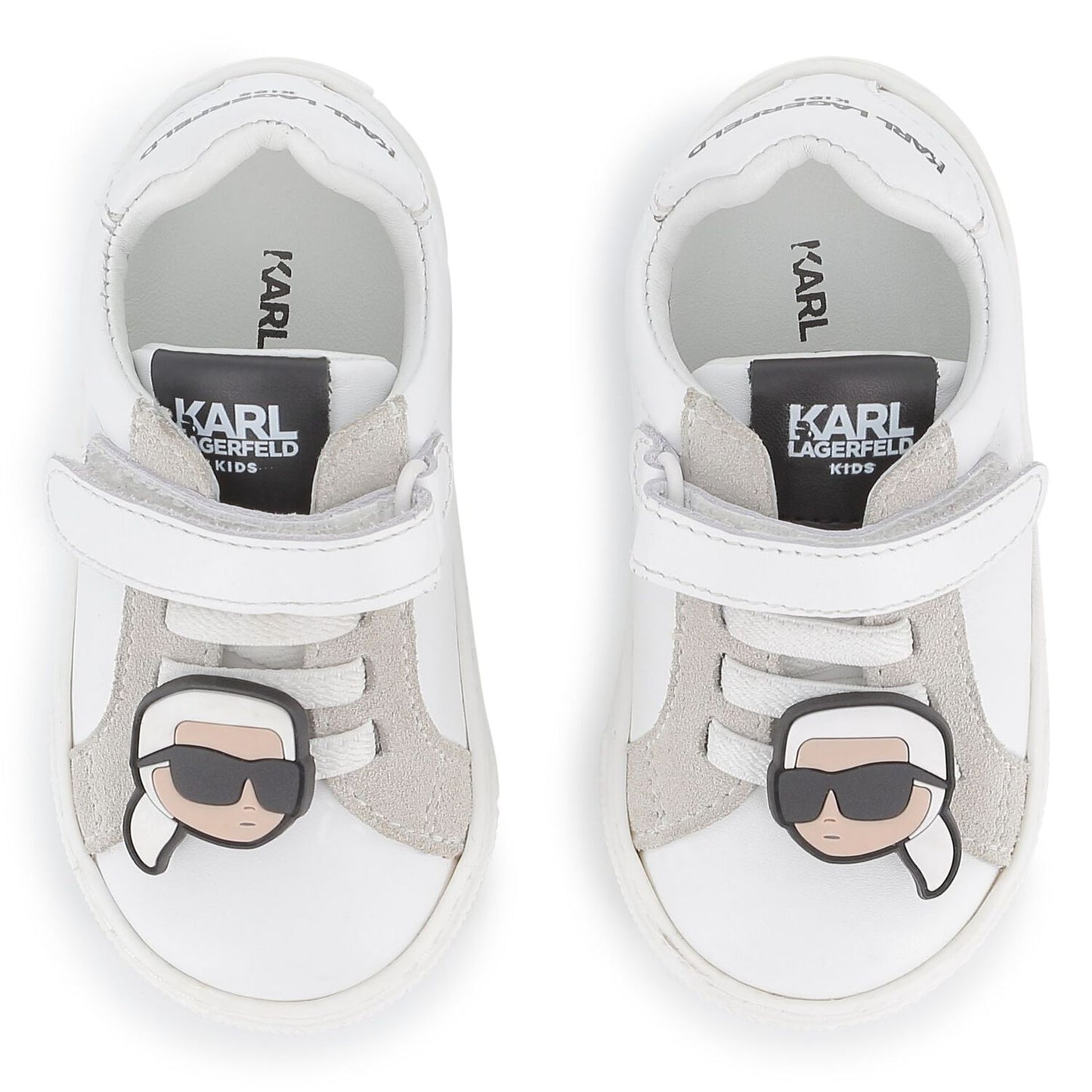 KARL LAGERFELD KIDS ICONIC LEATHER LOGO SNEAKERS