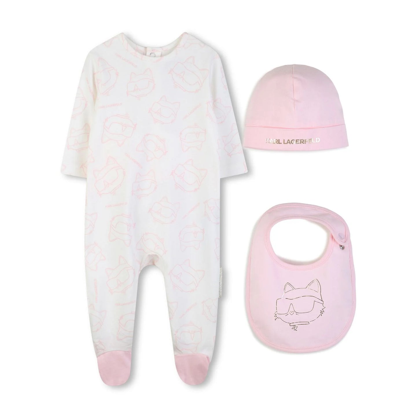 KARL LAGERFELD BABY GIRLS CHOUPETTE BABYGROW GIFT SET