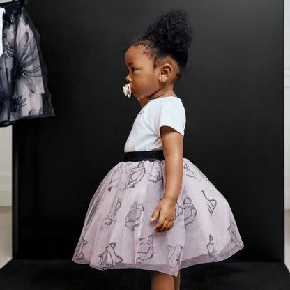 KARL LAGERFELD WHITE & PINK TULLE CHOUPETTE SKIRT SET