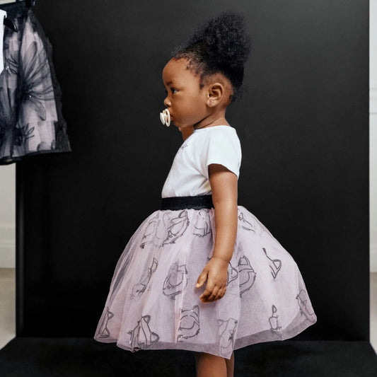 KARL LAGERFELD WHITE & PINK TULLE CHOUPETTE SKIRT SET