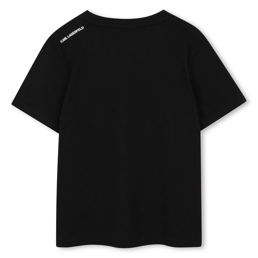 KARL LAGERFELD  BOYS MINI ME BLACK LOGO T-SHIRT
