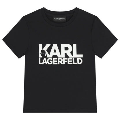 KARL LAGERFELD  BOYS MINI ME BLACK LOGO T-SHIRT
