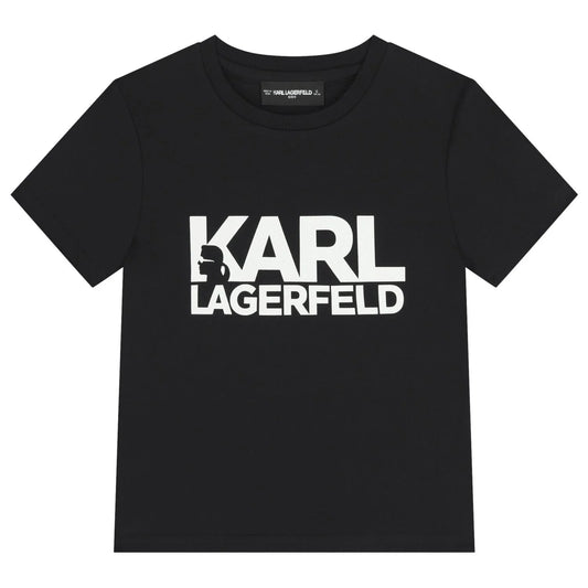 KARL LAGERFELD  BOYS MINI ME BLACK LOGO T-SHIRT