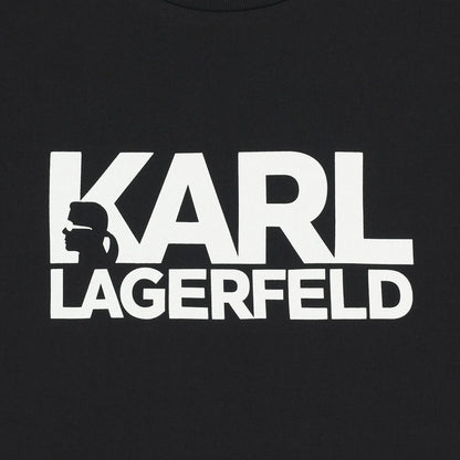 KARL LAGERFELD  BOYS MINI ME BLACK LOGO T-SHIRT