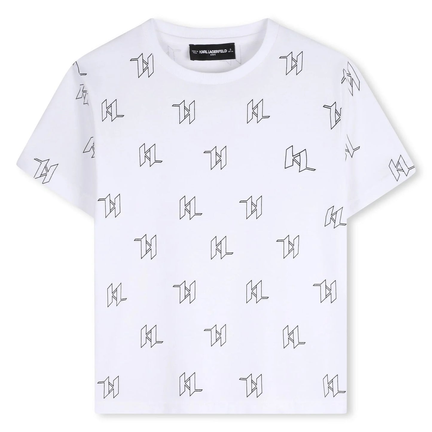 KARL LAGERFELD KIDS' T-SHIRT WITH MONOGRAM LOGO