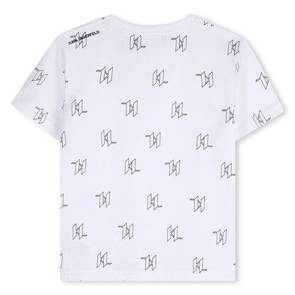 KARL LAGERFELD KIDS' T-SHIRT WITH MONOGRAM LOGO
