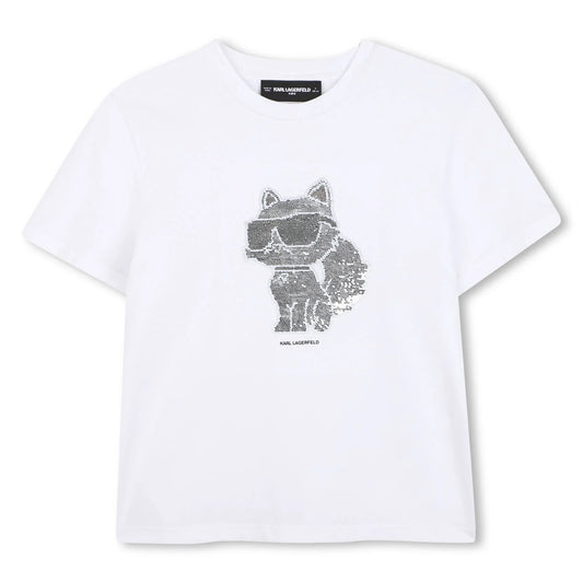 KARL LAGERFELD  REVERSIBLE SEQUIN CHOUPETTE T-SHIRT