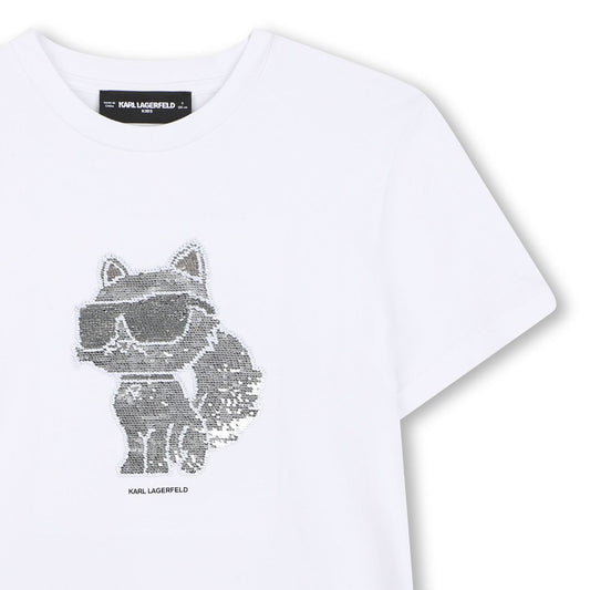 KARL LAGERFELD REVERSIBLE SEQUIN CHOUPETTE T-SHIRT