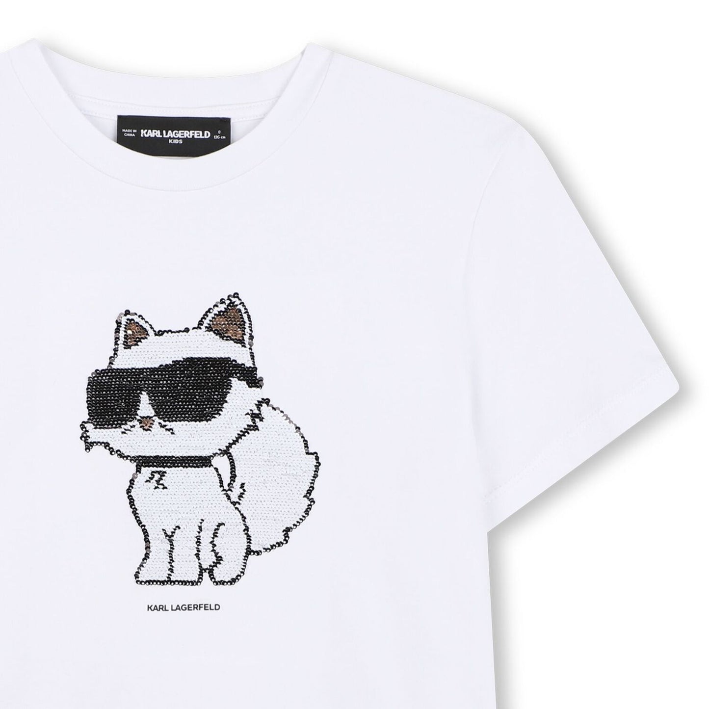 KARL LAGERFELD REVERSIBLE SEQUIN CHOUPETTE T-SHIRT