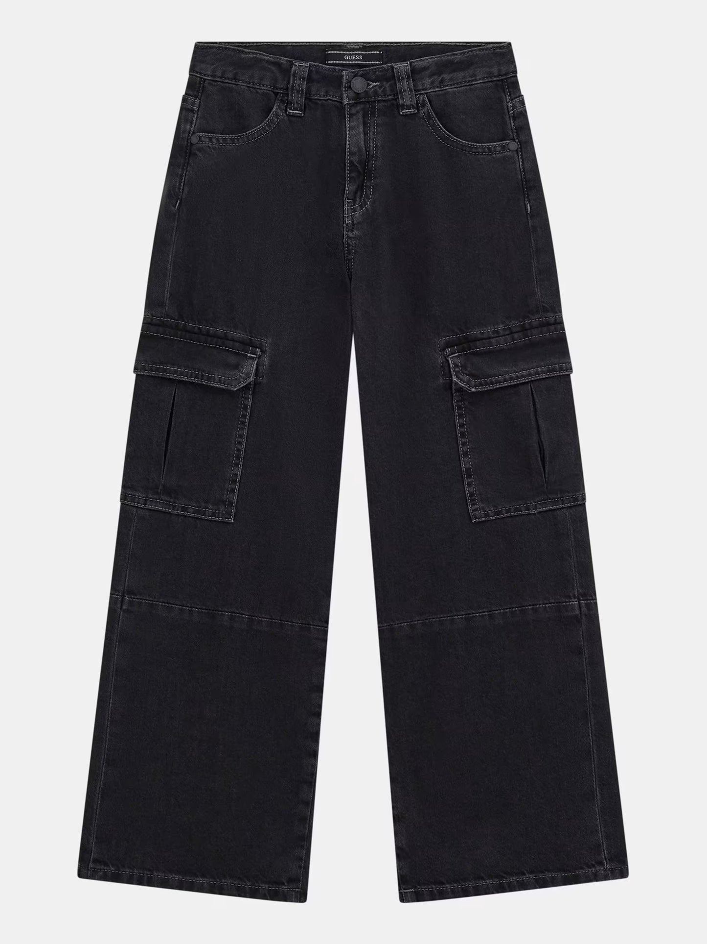 GUESS KIDS OVERSIZE CARGO RIGID DENIM PANTS