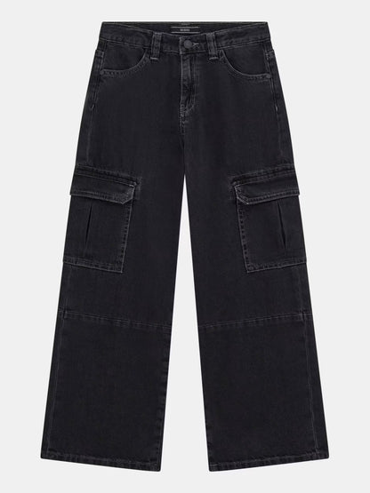 GUESS KIDS OVERSIZE CARGO RIGID DENIM PANTS