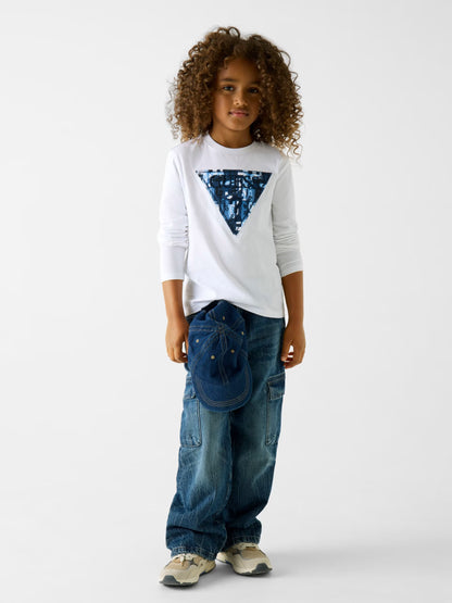 GUESS KIDS TRIANGLE LOGO LS JERSEY