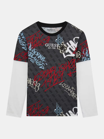 GUESS JEANS GRAFFITI LS T SHIRT