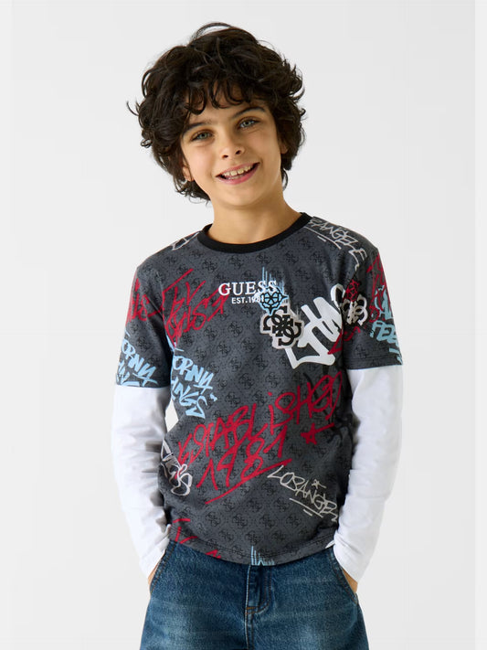 GUESS JEANS GRAFFITI LS T SHIRT