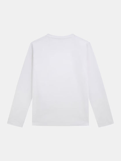 GUESS JEANS BOYS LS TRIANGLE LOGO JERSEY T SHIRT