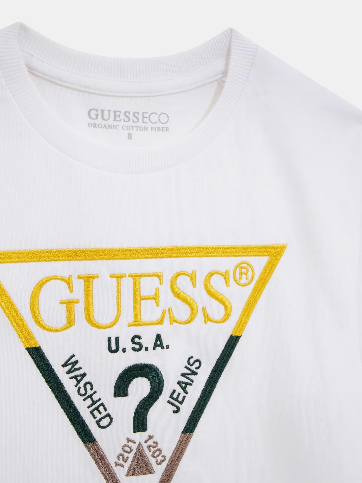 GUESS JEANS BOYS LS TRIANGLE LOGO JERSEY T SHIRT