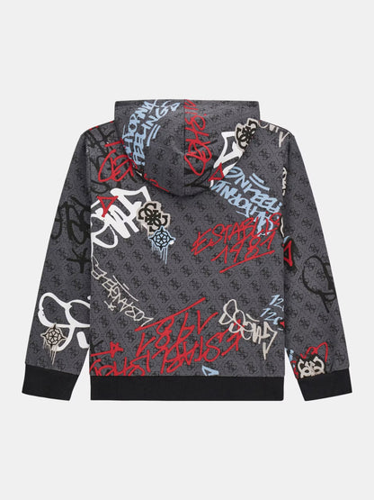 GUESS KIDS HOODED GRAFITTI PULLOVER
