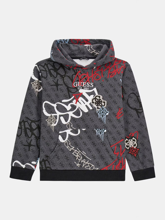 GUESS KIDS HOODED GRAFITTI PULLOVER