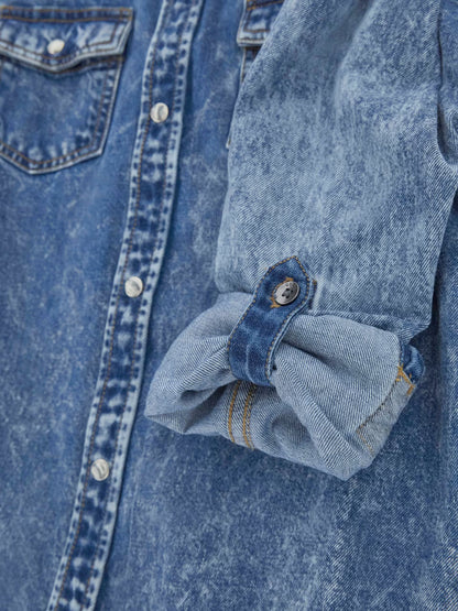 GUESS  ADJUSTABLE SLEEVES DENIM SHIRT