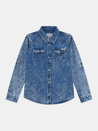 GUESS  ADJUSTABLE SLEEVES DENIM SHIRT