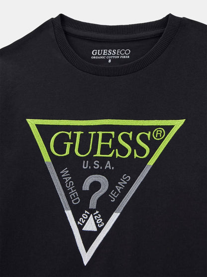 GUESS LS TRIANGLE LOGO T SHIRT