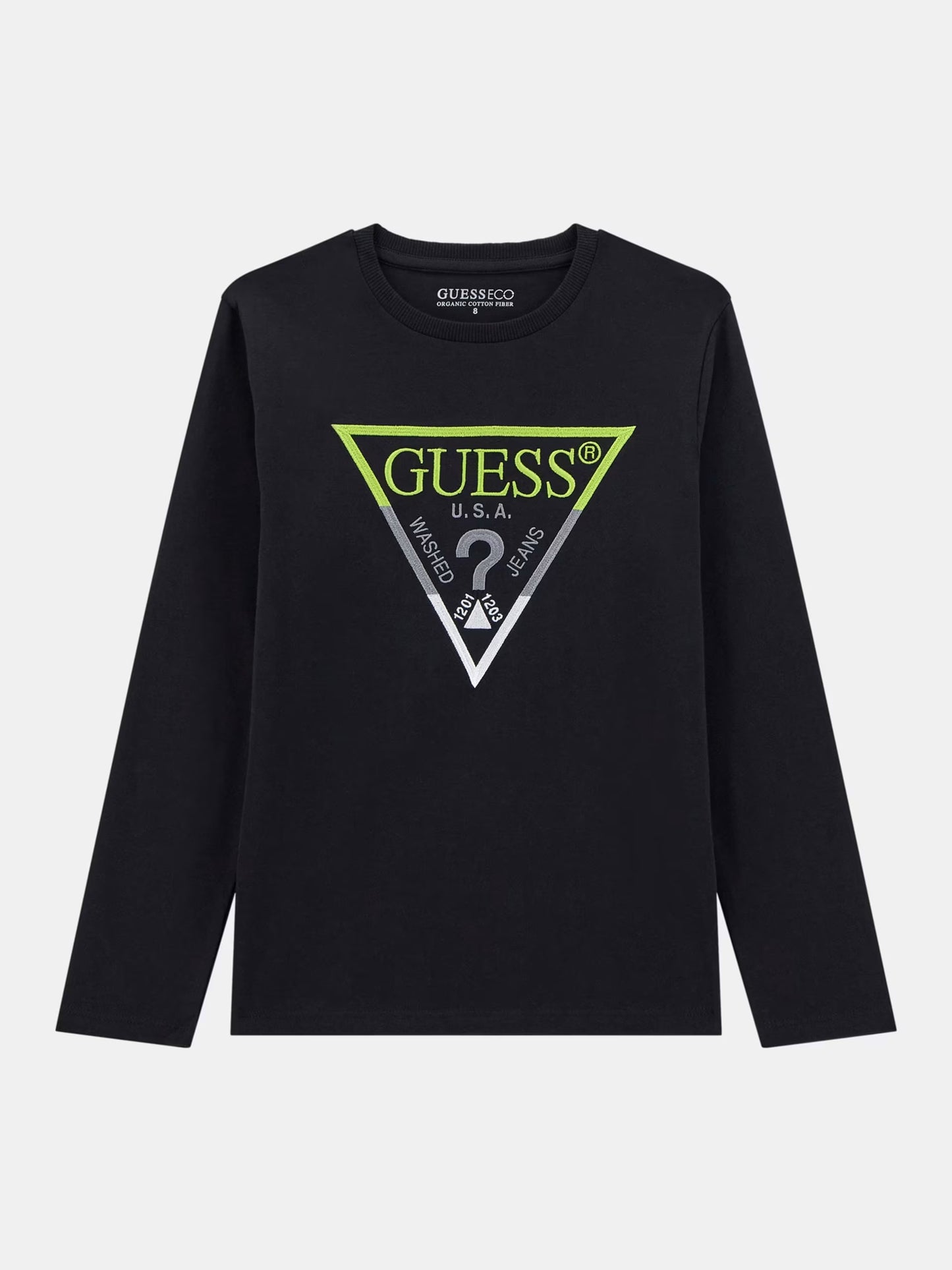 GUESS LS TRIANGLE LOGO T SHIRT
