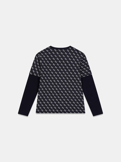 GUESS  REPEAT LOGO LS T SHIRT
