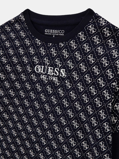 GUESS  REPEAT LOGO LS T SHIRT