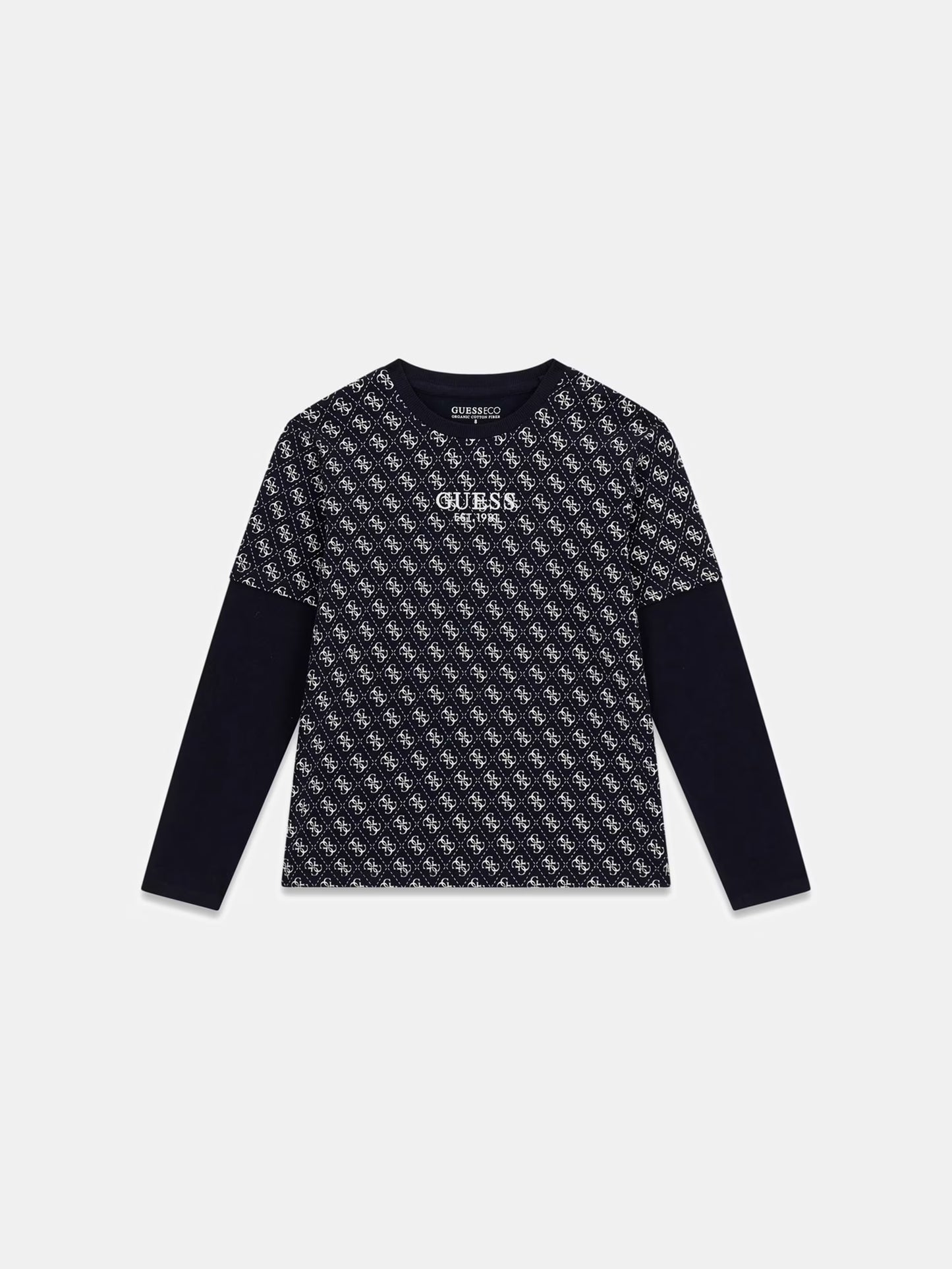 GUESS  REPEAT LOGO LS T SHIRT