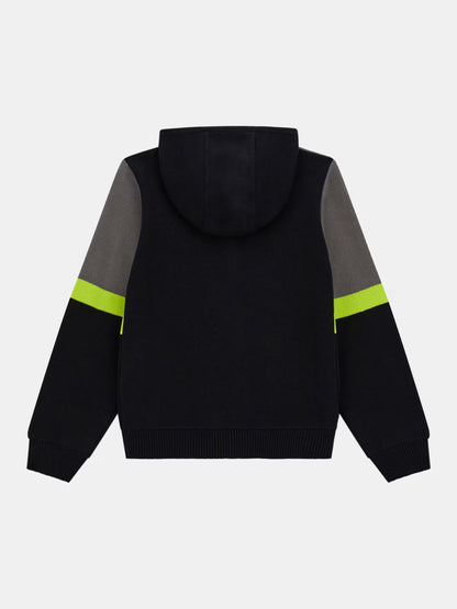 GUESS KNITTED LOGO PULLOVER WITH ZIP