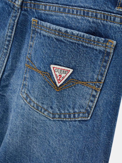 GUESS KIDS COTTON LINE RIGID DENIM SHORTS