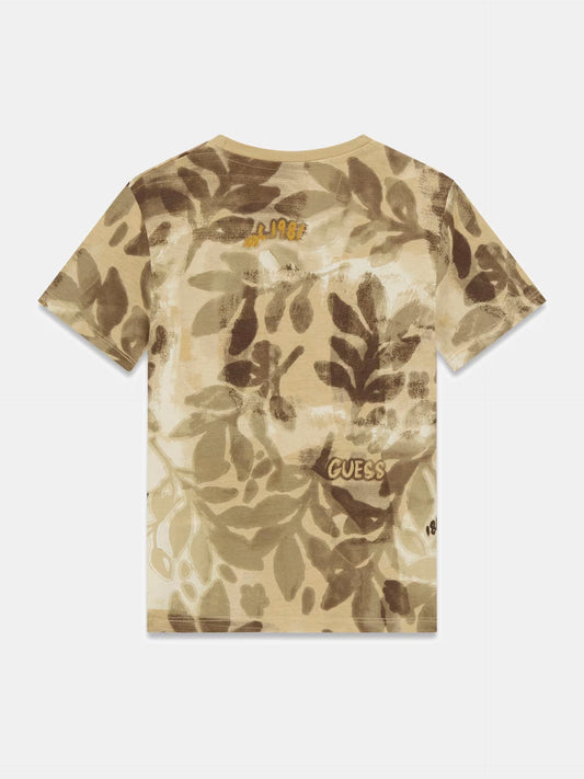 GUESS KIDS LEAVES PRINTED TRIANGLE T SHIRT