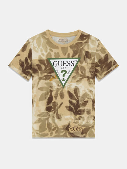 GUESS KIDS LEAVES PRINTED TRIANGLE T SHIRT