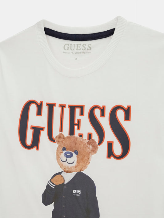 GUESS KIDS TEDDY BEAR EMBROIDERY T SHIRT