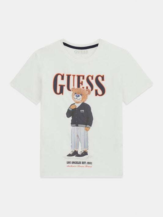 GUESS KIDS TEDDY BEAR EMBROIDERY T SHIRT