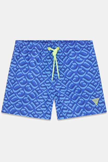 GUESS KIDS ALLOVER PRINT SWIM TRUNK