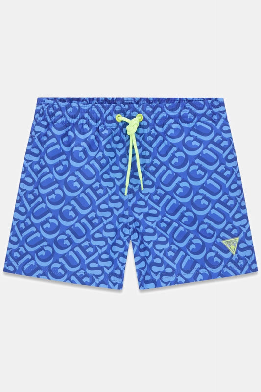 GUESS KIDS ALLOVER PRINT SWIM TRUNK