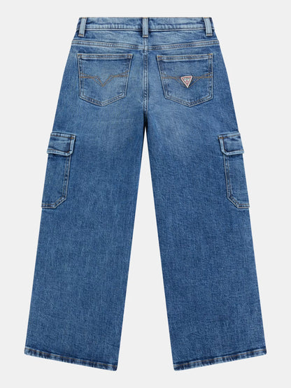 GUESS KIDS OVERSIZE CARGO CMF DENIM PANTS