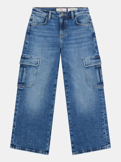 GUESS KIDS OVERSIZE CARGO CMF DENIM PANTS