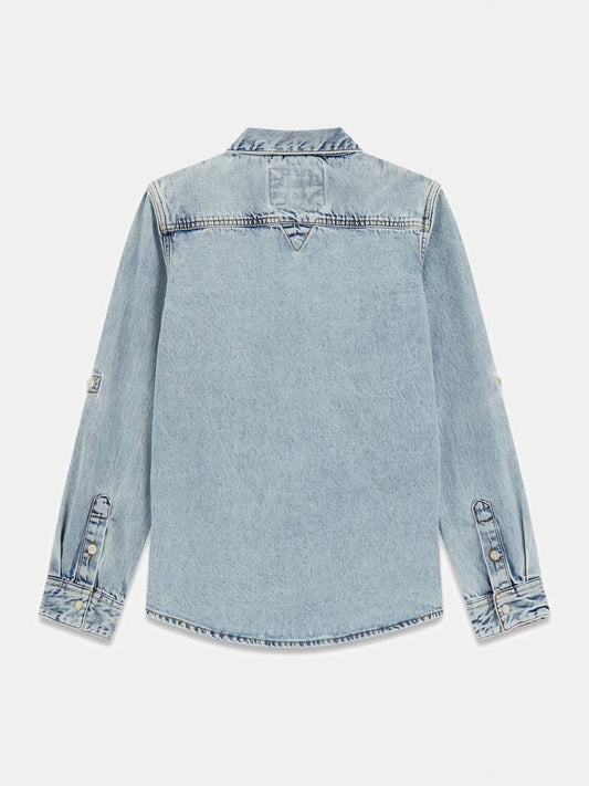 GUESS KIDS DENIM ADJUSTABLE LS SHIRT