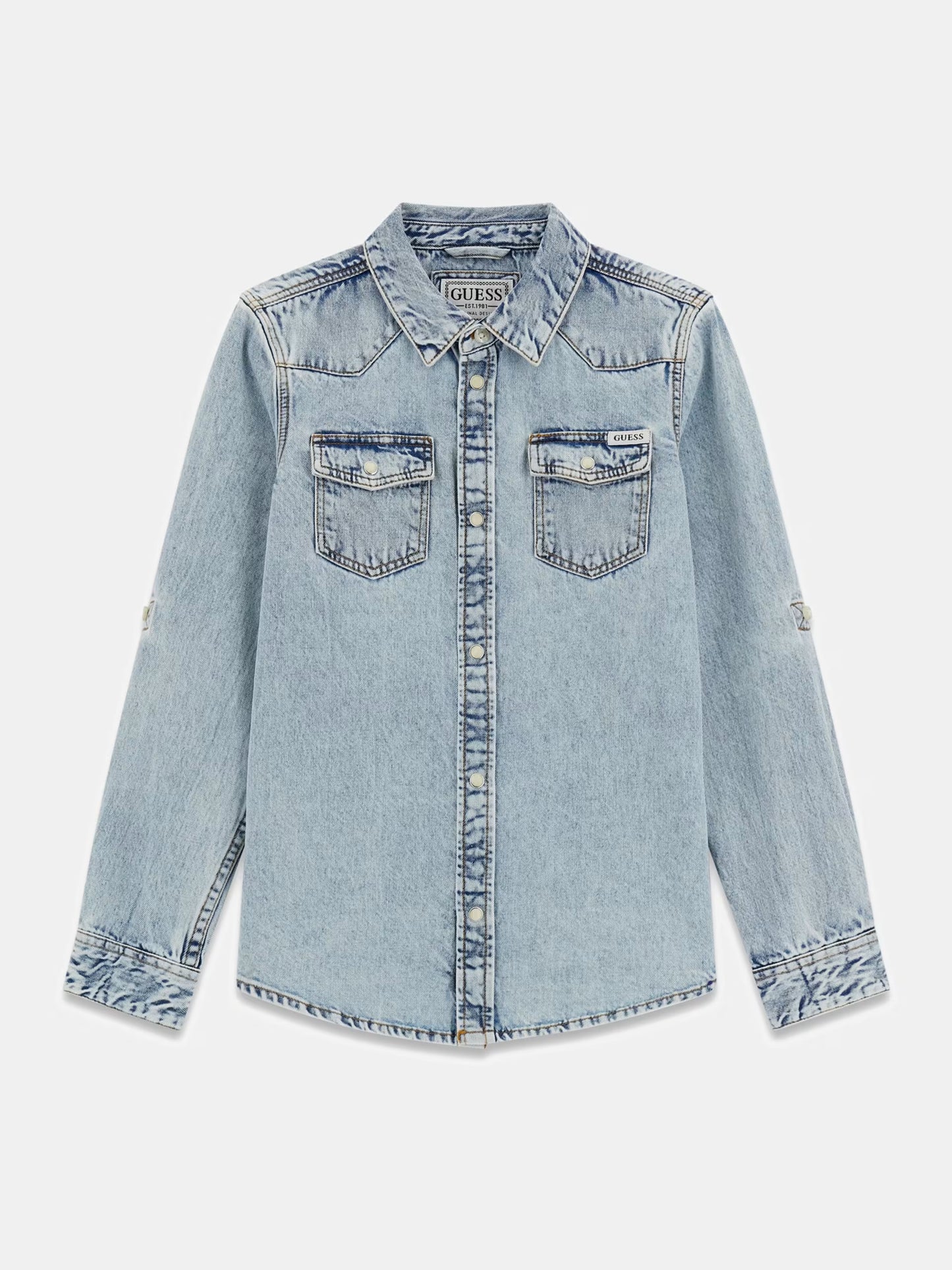 GUESS KIDS DENIM ADJUSTABLE LS SHIRT