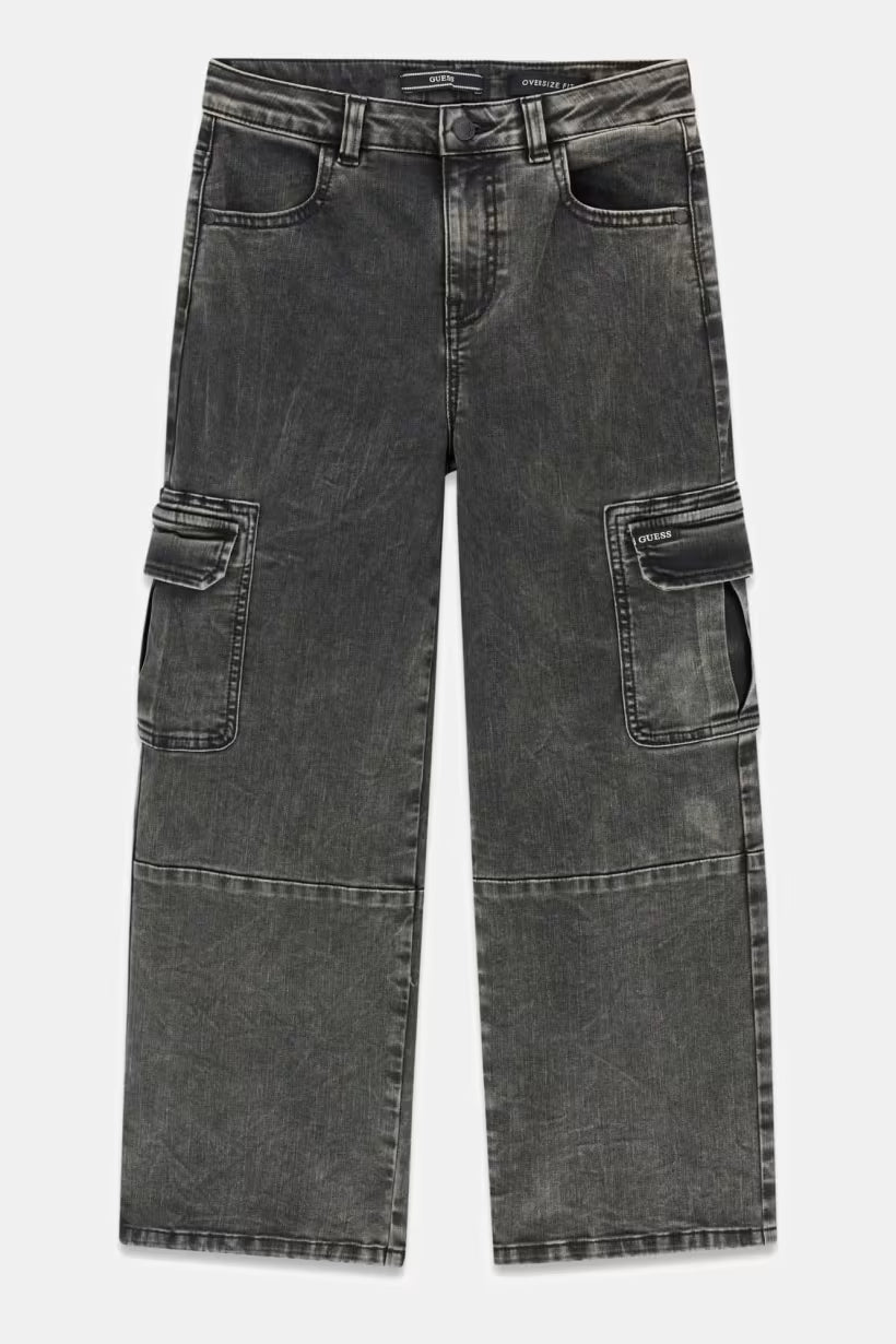 GUESS KIDS OVERSIZED STRETCH CARGO PANTS
