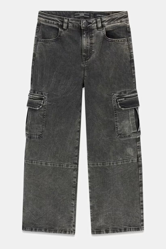 GUESS KIDS OVERSIZED STRETCH CARGO PANTS
