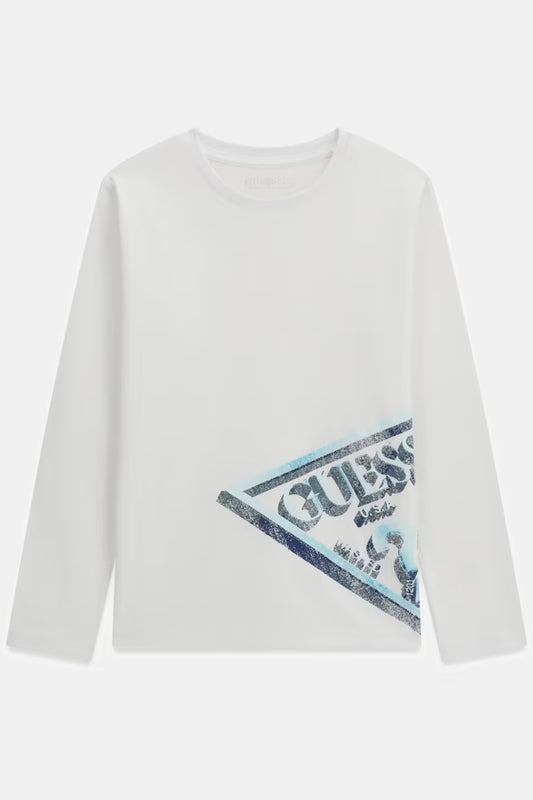 GUESS KIDS LS TRIANGLE LOGO T SHIRT