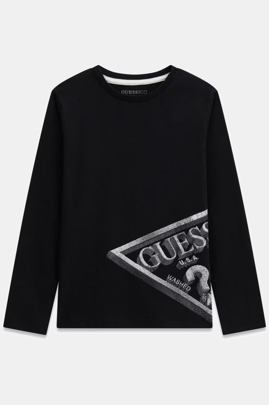 GUESS KIDS LS TRIANGLE LOGO T SHIRT
